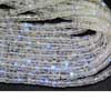 Natural Blue Flash Rainbow Moonstone Faceted Cut Tyre Wheel Beads Strand Length is 14 Inches & Sizes 4mm approx. ~ AAA Quality Rainbow Moonstone ~ Blue Flash beads